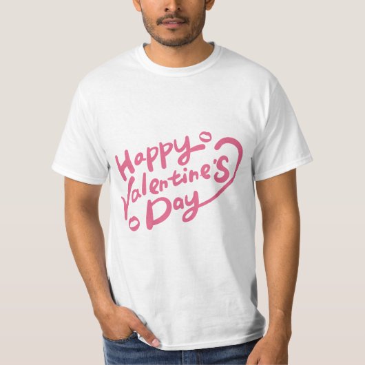 バレンタインのタイポグラフィー セリフ Tシャツ (正面)