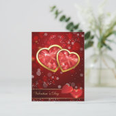 バレンタインのダイヤモンドのハート シーズンポストカード (スタンド正面)