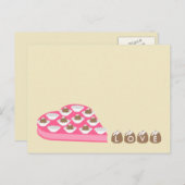 バレンタインのチョコレート・キャンディのハート形箱 シーズンポストカード (正面/裏面)