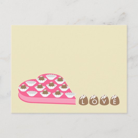 バレンタインのチョコレート・キャンディのハート形箱 シーズンポストカード (正面)