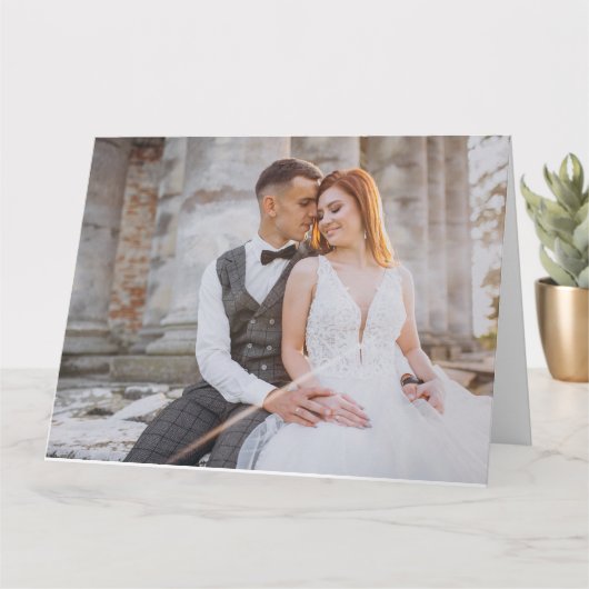 バレンタインのテキストとカスタム写真 カード (小さな植物)