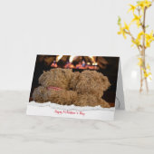 バレンタインのテディベアby fireplace カード (黄色い花)