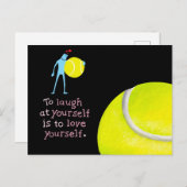 バレンタインのテニス誕生日ポストカードのメッセージ ポストカード (正面/裏面)