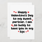 バレンタインのデイカードの彼氏ガールフレンドおもしろい 招待状 (正面/裏面)