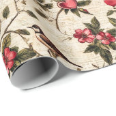 バレンタインのデコパージュヴィンテージハートフローラ ラッピングペーパー (ロールコーナー)