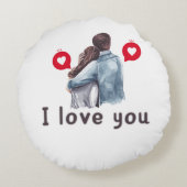 バレンタインのトレンド オーナメント デザインが好きです ラウンドクッション (裏面)