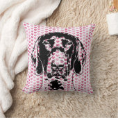 バレンタインのドイツ人のShorthairのポインター犬のシルエット クッション (ブランケット)