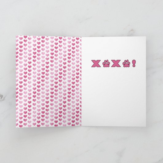 バレンタインのドイツ人のShorthairのポインター犬のシルエット シーズンカード (内部)