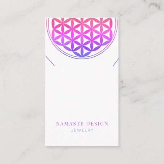 バレンタインのネックレス表示カード・ Blume des Lebens 名刺 (正面)