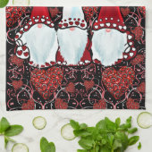 バレンタインのノーム キッチンタオル (折り畳み)