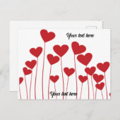 バレンタインのハガキ – カスタマイズ文字 ポストカード (正面/裏面)