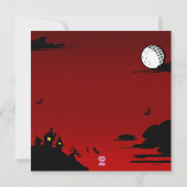 バレンタインのハロウィーンゴースト日付カードを保存 セーブザデート (裏面)