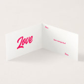 バレンタインのハートと愛の折りたたみカード (内部)