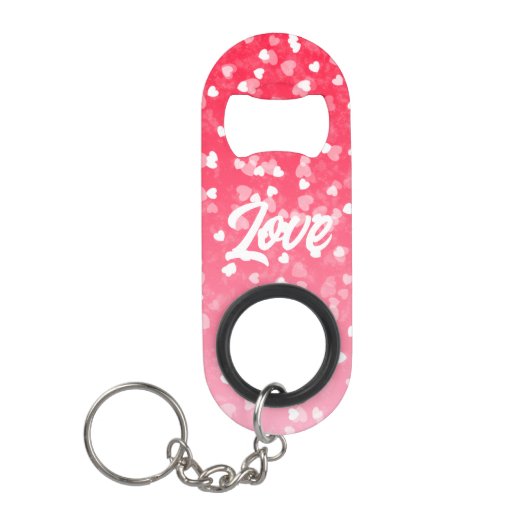 バレンタインのハートと愛 キーホルダー栓抜き (正面)