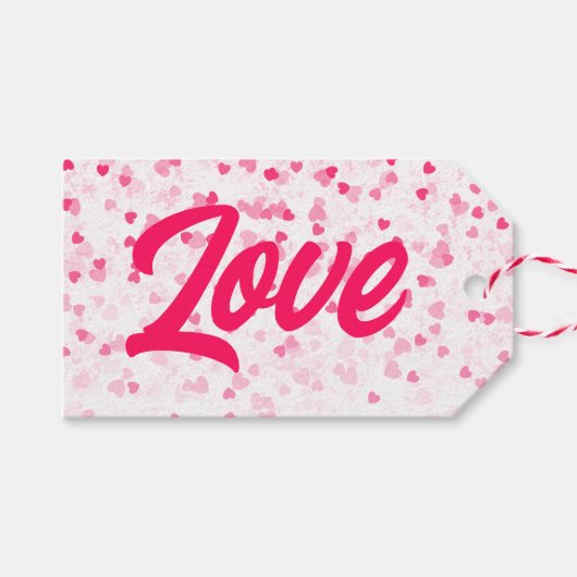 バレンタインのハートと愛 ギフトタグ (正面(横))