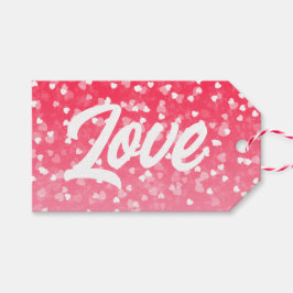 バレンタインのハートと愛 ギフトタグ