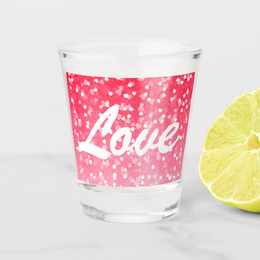 バレンタインのハートと愛 ショットグラス (正面)