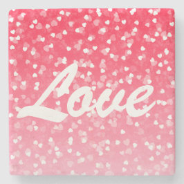 バレンタインのハートと愛 ストーンコースター