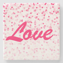 バレンタインのハートと愛 ストーンコースター