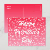 バレンタインのハートと愛 ポストカード (正面/裏面)