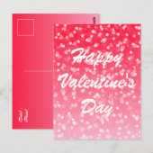 バレンタインのハートと愛 ポストカード (正面/裏面)