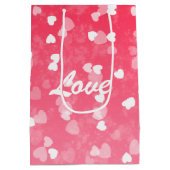 バレンタインのハートと愛 ミディアムペーパーバッグ (裏面)