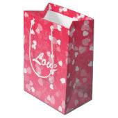 バレンタインのハートと愛 ミディアムペーパーバッグ (裏面アングル)