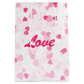 バレンタインのハートと愛 ミディアムペーパーバッグ (裏面)