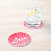 バレンタインのハートと愛 ラウンドペーパーコースター (インサイチュ)