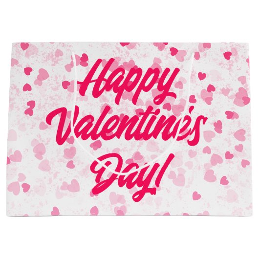 バレンタインのハートと愛 ラージペーパーバッグ (正面)