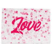 バレンタインのハートと愛 ラージペーパーバッグ (裏面)