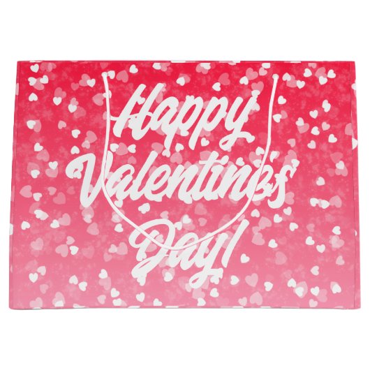 バレンタインのハートと愛 ラージペーパーバッグ (正面)