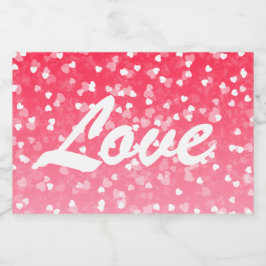 バレンタインのハートと愛 リキュールボトルラベル