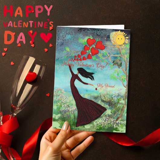 バレンタインのハートのカードを送る シーズンカード