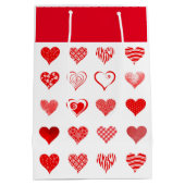 バレンタインのハートのギフトバッグ ミディアムペーパーバッグ (裏面)