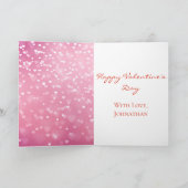 バレンタインのハートのグリッターのシカ シーズンカード (内部)