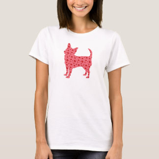 バレンタインのハートのチワワ Tシャツ