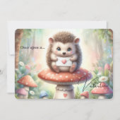 バレンタインのハートのハリネズミのカード シーズンカード (正面)