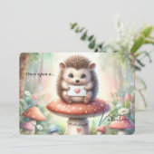 バレンタインのハートのハリネズミのカード シーズンカード (スタンド正面)