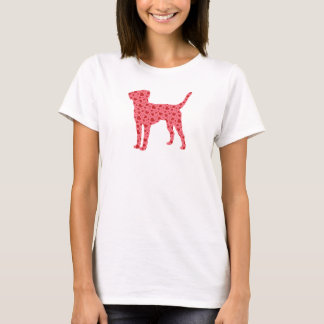 バレンタインのハートのラブラドル・レトリーバー犬 Tシャツ