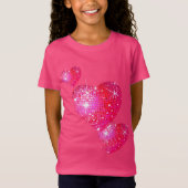 バレンタインのハートの女の子のTシャツ Tシャツ (正面)