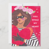 バレンタインのハートの挨拶を盗んだ カード (正面)