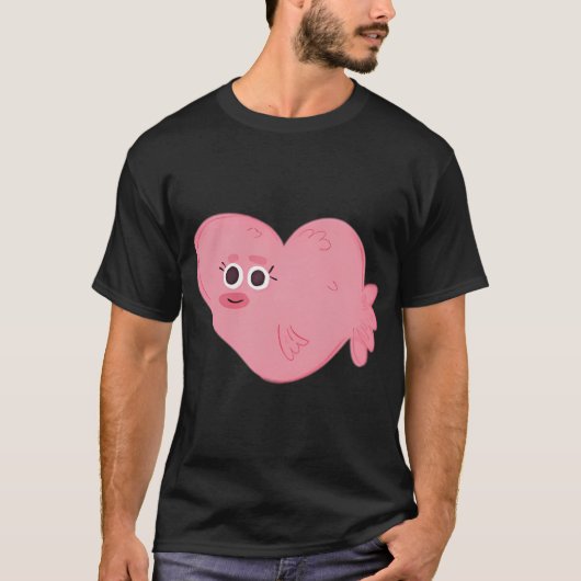 バレンタインのハートの魚 Tシャツ (正面)