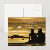 バレンタインのハートをカップル シーズンポストカード (正面/裏面)