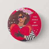 バレンタインのハートを盗んだ 缶バッジ (正面)