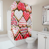 バレンタインのハートクッキー：自家製の愛。 シャワーカーテン (インサイチュ)