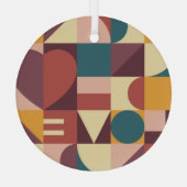 バレンタインのハートデザイン、抽象芸術背景。 ガラスオーナメント (裏面)