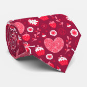 バレンタインのハートパターン ネクタイ (ロール)