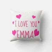 バレンタインのハートパーソナライズなIの愛 クッション (裏面)