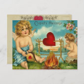 バレンタインのハートポストカードを溶かす シーズンポストカード (正面/裏面)